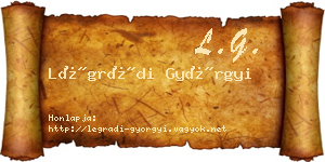 Légrádi Györgyi névjegykártya